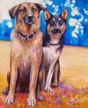 Abby and Jackson dog portrait by artist Kate Green