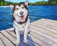 Chuck dog painting by artist Kate Green
