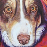 Kaelee dog painting by artist Kate Green