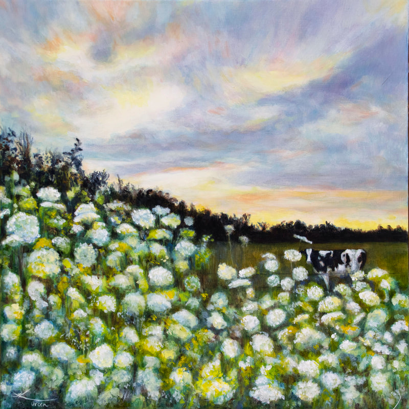 Queen Ann's Lace; Oil on Cradleboard - 12" x 12"
$295